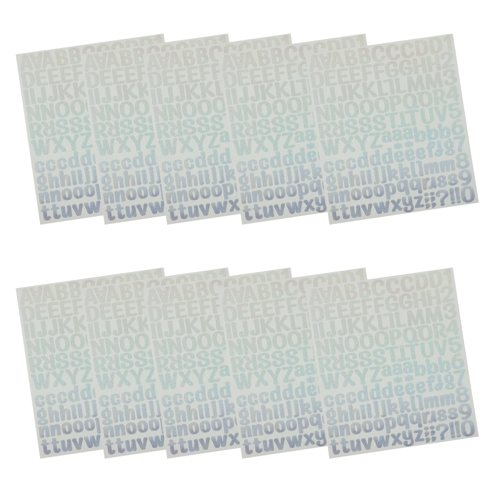 Letter Stickers 10 Sheets Waterproof Vinyl Self Adhesive Cursive Alphabet Decals Numbers Scrapbook DIY Supplies