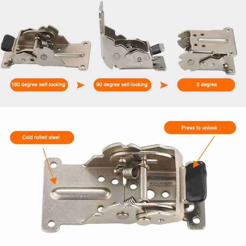 Hardware Furniture Brackets Chair Extension Support Frame Table Leg Fittings Self-Locking Folding Hinge Fold Feet Hinges