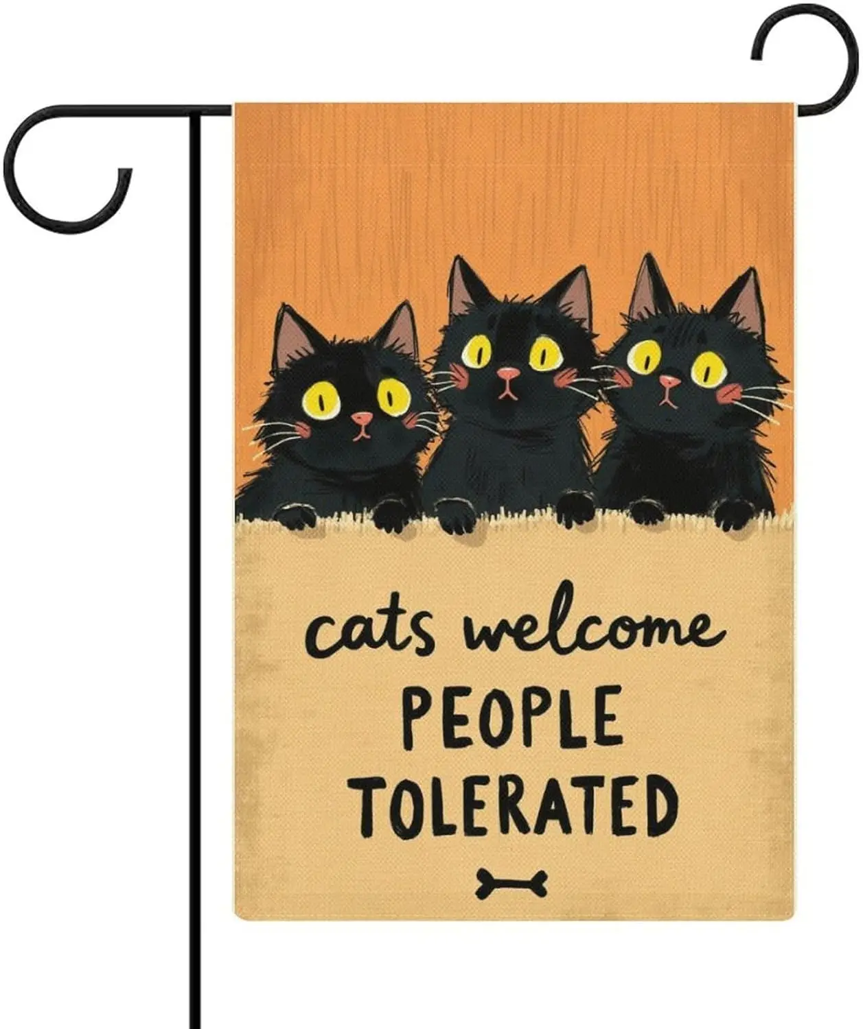 Cats Welcome, People Tolerated, Cat Double Sided Outside Garden Flag 12 X 18 Inch, Yard Outdoor Decorative Flag MME UUV HHM UUX