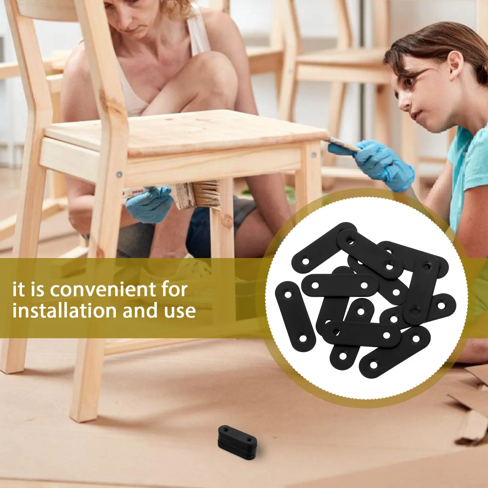 12Pcs Stainless Steel Corner Shelf Brackets Flat Plate Code Support Furniture Fixing Cabinet Repair Metal Brackets