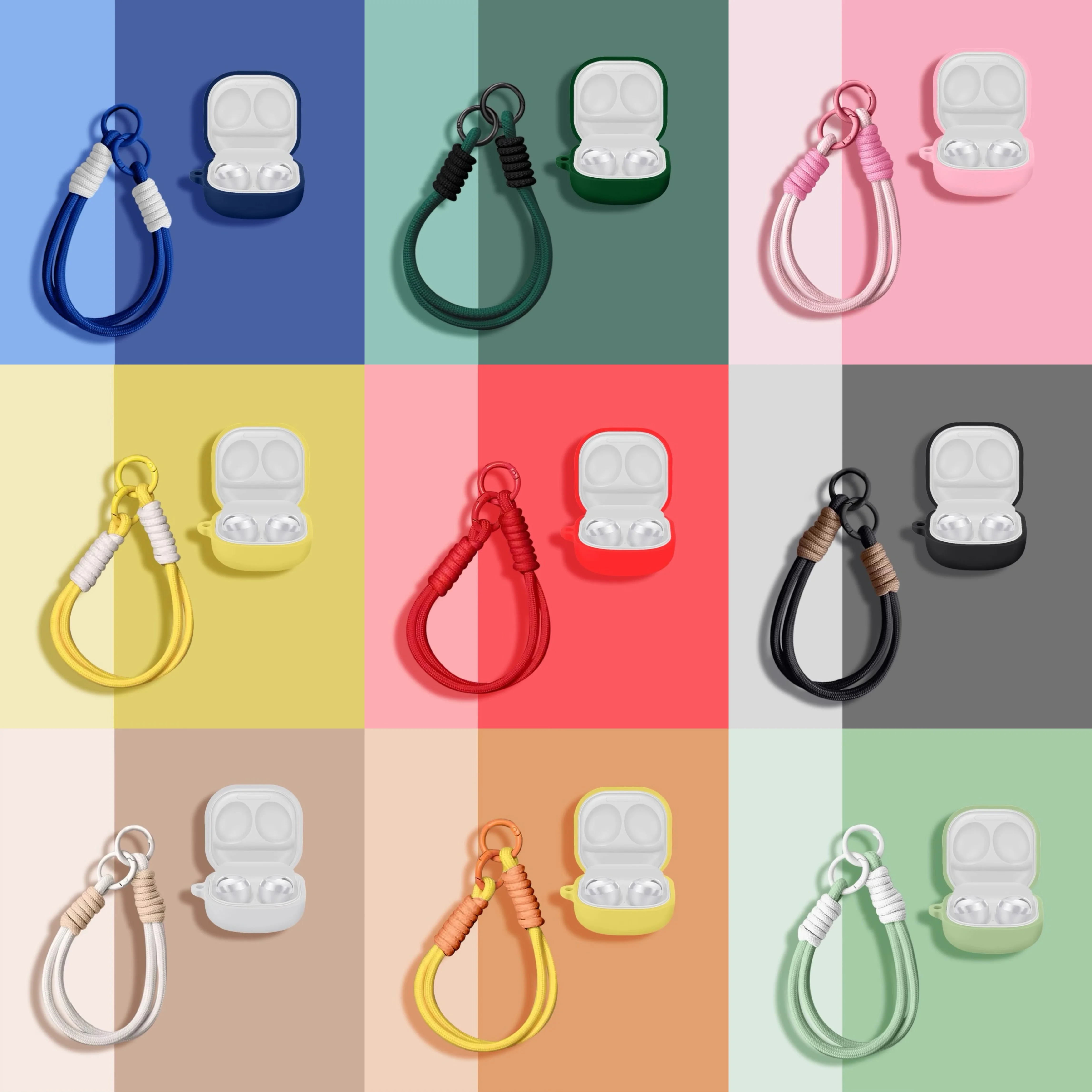 Fashion Rope Headphone Case For Samsung Galaxy Buds2 PRO /Live / pro/  FE / Core Case Silicone Earphone Case Accessories Cover