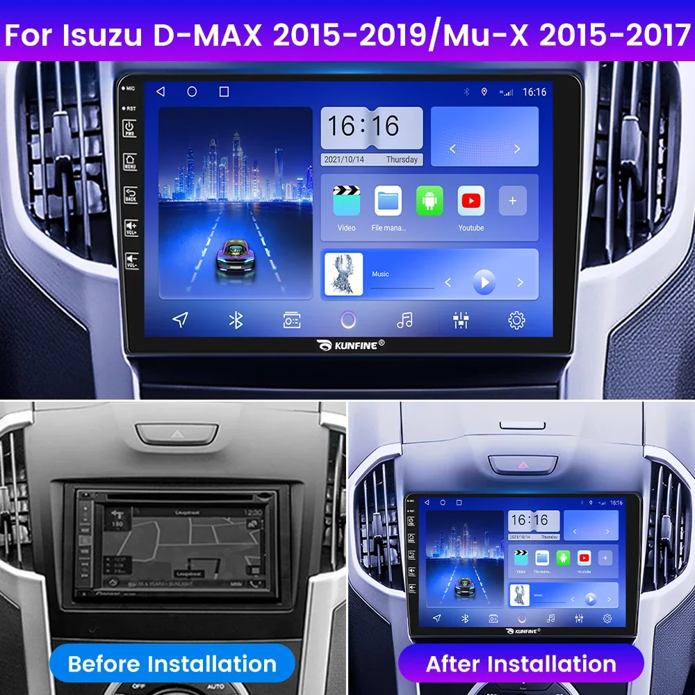 Android Car Radio For Isuzu D-Max 2015-2019 Mu-X 2015-2017 GPS Navigation Multimedia Video Player Carplay Android Auto Stereo