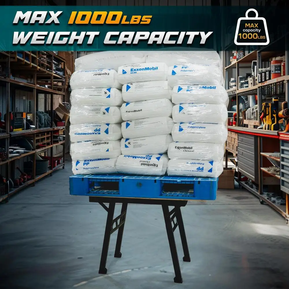 Folding Work Table 2-in-1 Compact Portable Design Sturdy Metal Legs Versatile Clamping System 34" x 25" x 31" Lightweight &