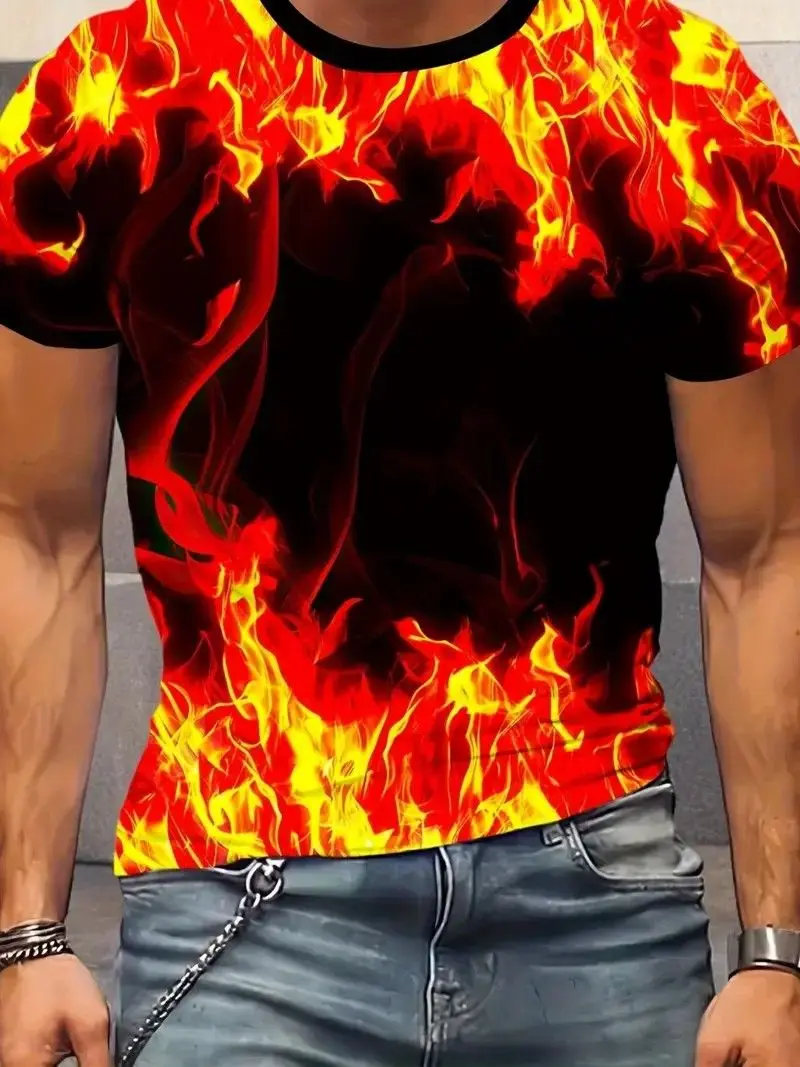 Phoenix Flame Animal 3D Print T-Shirts Men Women Short Sleeve Round Neck T Shirt Streetwear Tees Harajuku Y2K Top Men's Clothing