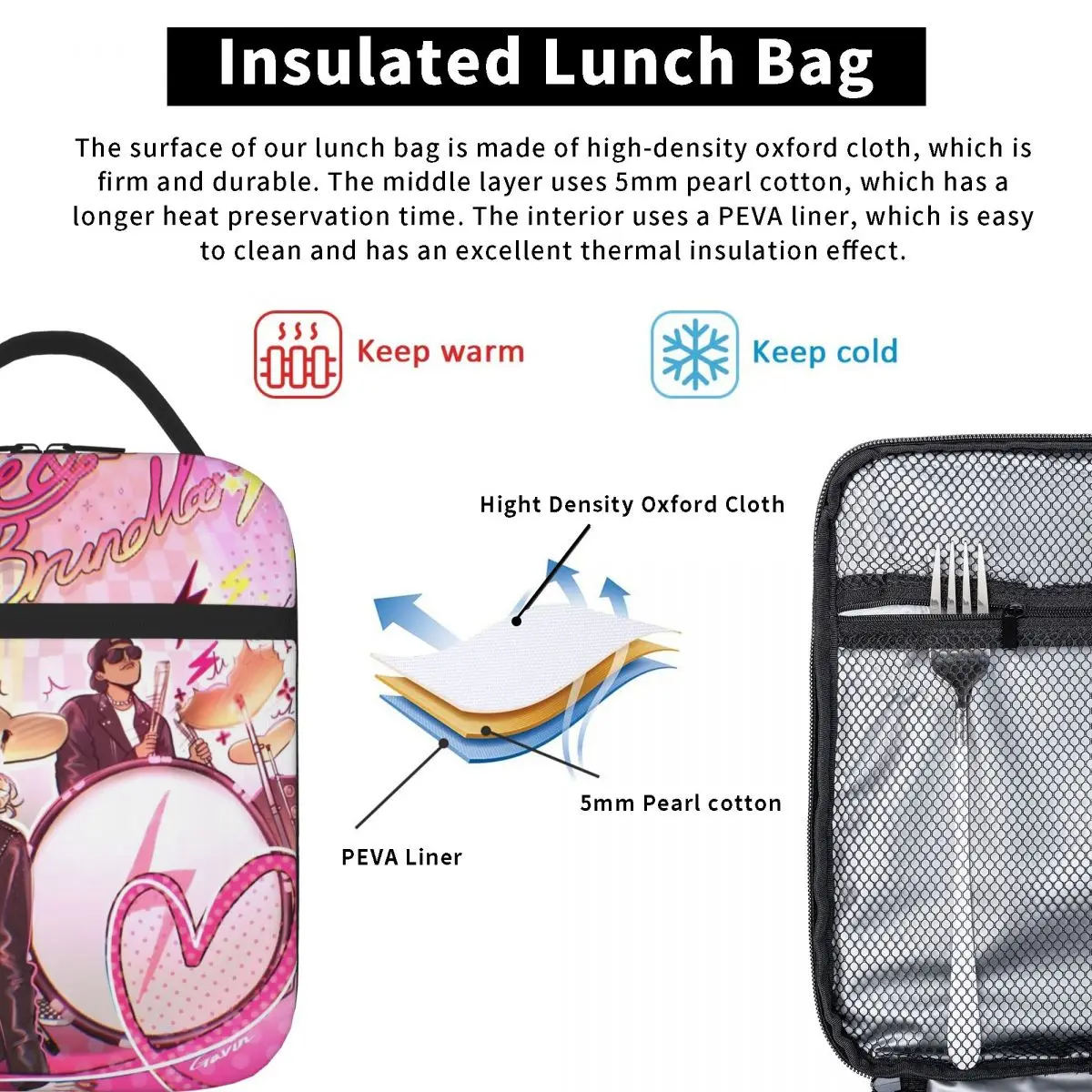 ROSE Bruno Mars APT Apateu Lunch Bag Lunch Container New Arrival Cooler Thermal Lunch Box For Office