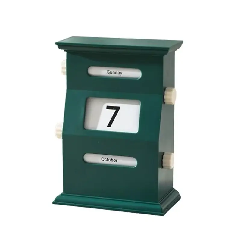 A29F-Calendar Desk Retro Calendar Blocks Desk Date Display Desk Decorations Desktop Decor Date Blocks