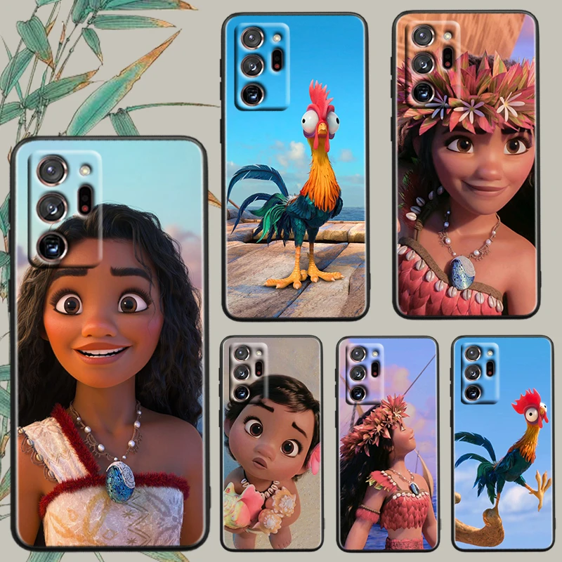 Disney Moana Ocean Cute per Samsung Note 20 10 Ultra Plus A31 A14 A12 A70 A34 A25 A04 A05 A15 A24 5G custodia nera per telefono Funda