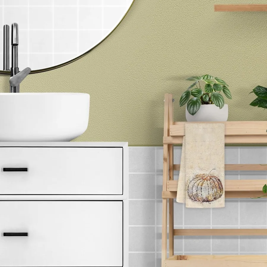 خمر الخريف اليقطين مناشف المطبخ الخريف اليقطين طبق الزخرفية الشاي مناشف اليد للمطبخ الخريف الحمام ديكور 16x24 Ih