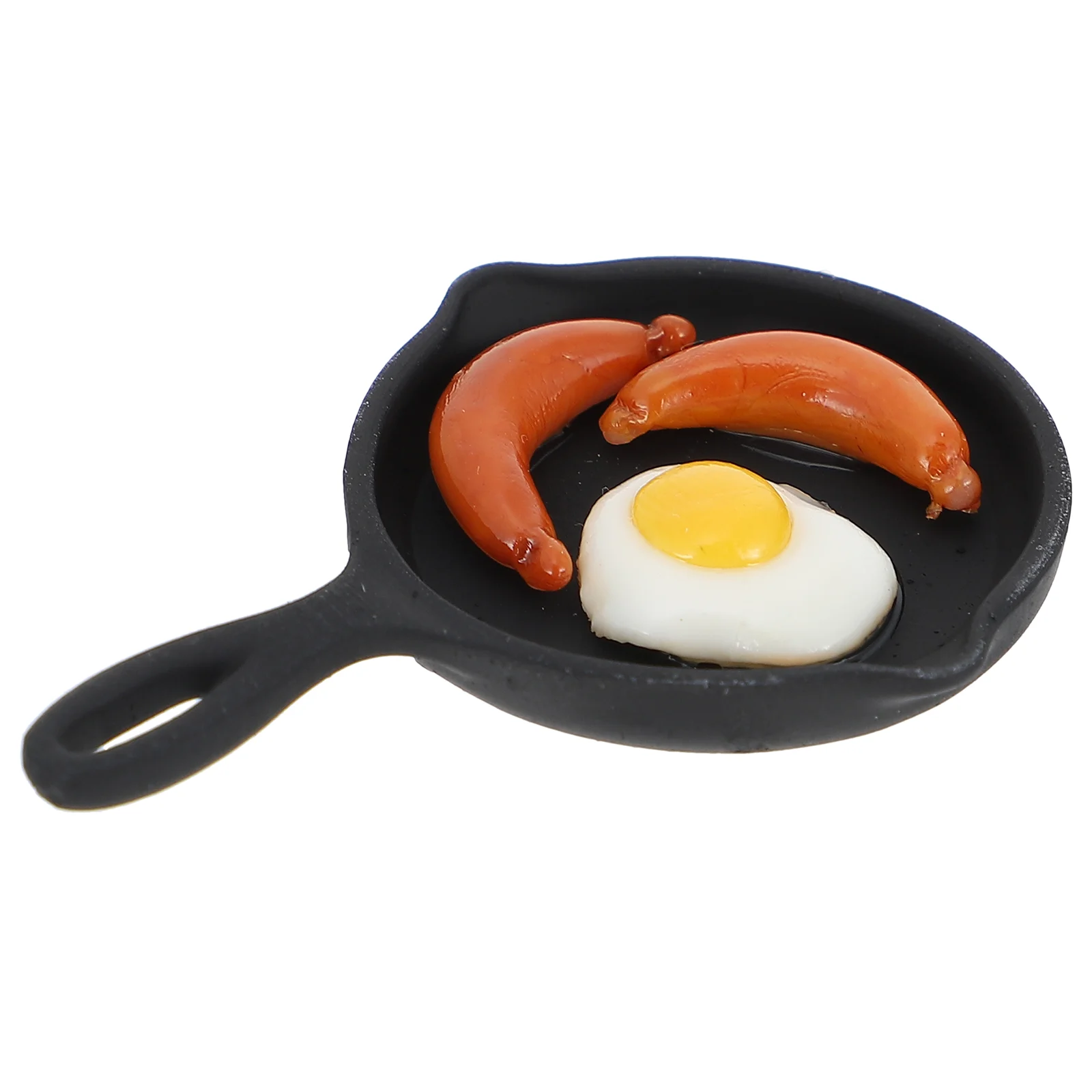 

Miniature Pan Cooking Bacon Eggs Adornment Griddle Flat Skillet Small Iron Frying Clay Kitchen Scene Model Child Childrens Toys