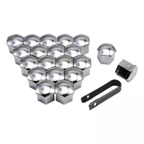 POM Wheel Nut Caps Silver 19mm Protective Bolt Covers for Car Wheel Accessories Shiel Universal Fit