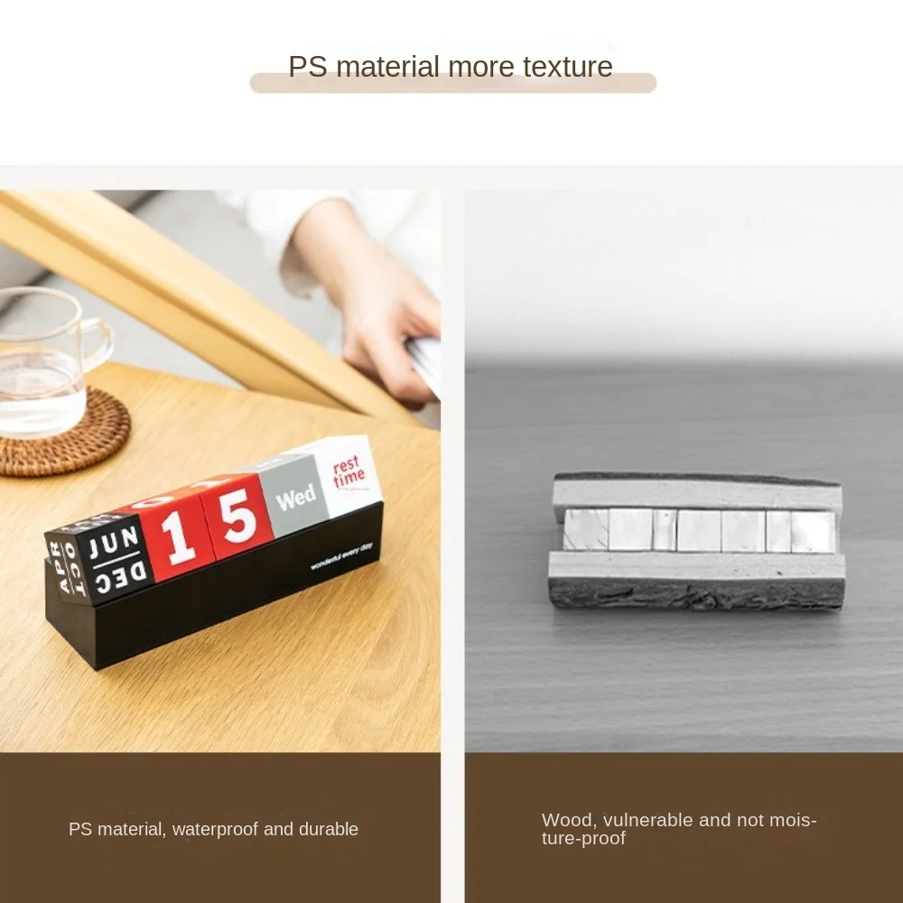 Creative Cube Shape Perpetual Calendar Date Display Ornaments Multi-function Desk Calendars DIY Stationery Phone Holder Home