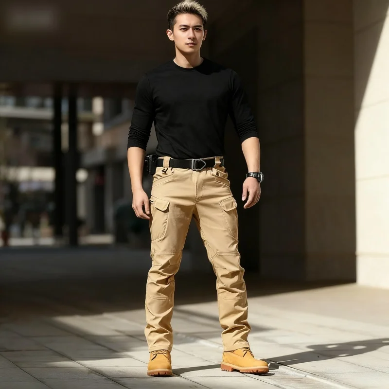 Quick Dry Outdoor Military Pants Multi Pockets Elastic Tactical Pant Waterproof Plus Size  Casual Cargo Trousers Men Clothing