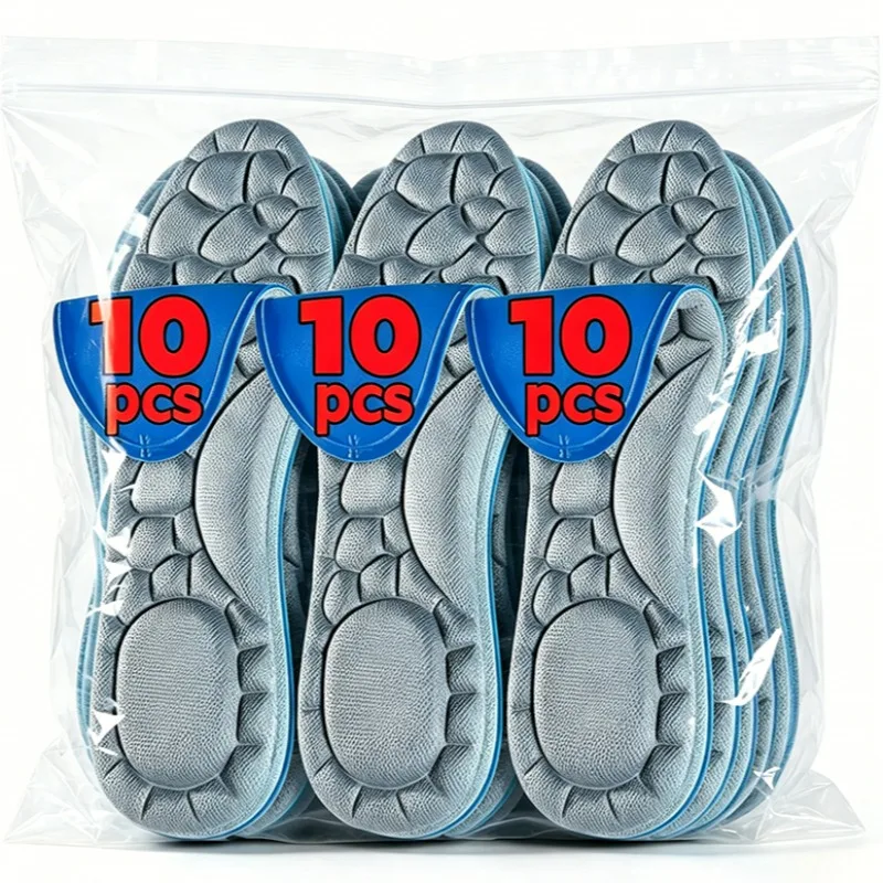 5pairs 5D Massage Insoles Super Soft Sports Shoes Insole for Feet Running Baskets Shoe Sole Arch Support Orthopedic Inserts