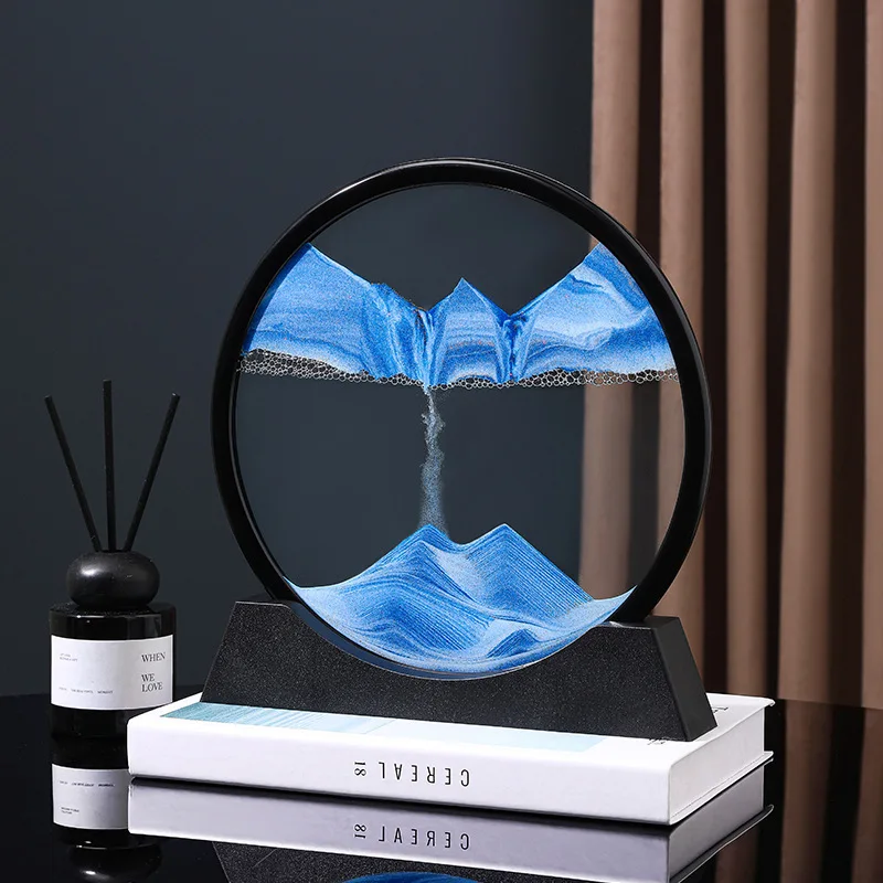 Sandscape Moving Sand Art Frame Quicksand 3D Dynamic Liquid Hourglass Kinetic Sand Painting Flowing Sand Office Home Decor Gifts