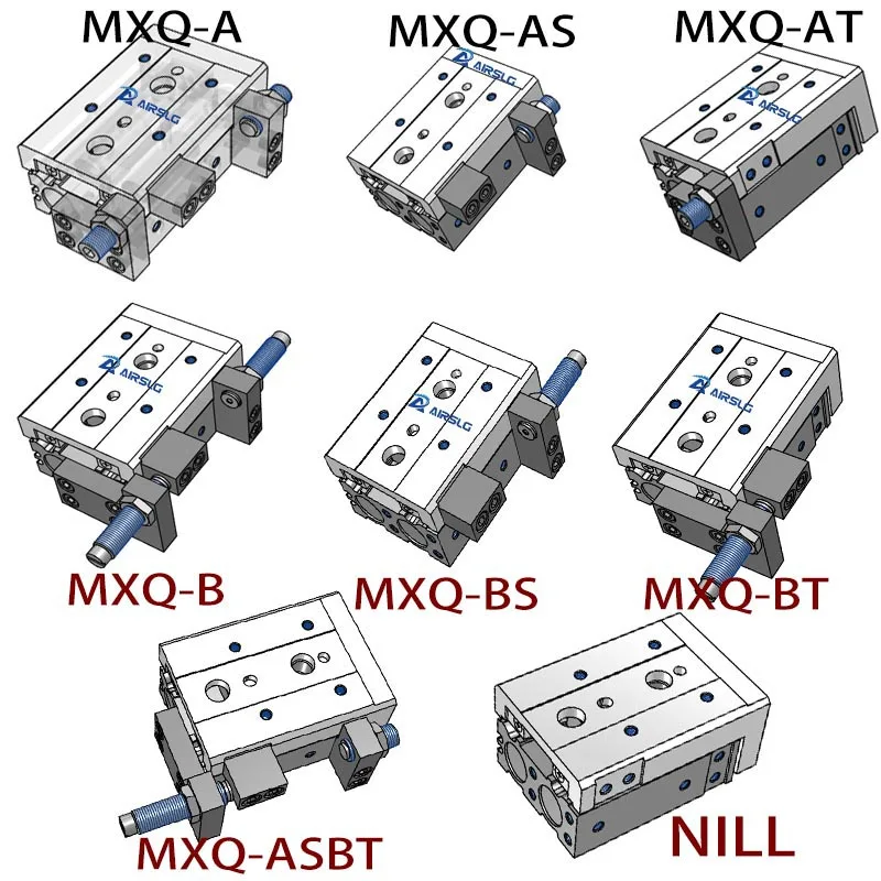 MXQ air slide table double link guide rail sliding air cylinder stopper MXQ6-A AS AT MXQ8-A AS AT B BS BT MXQ12-A AS AT B BS BT