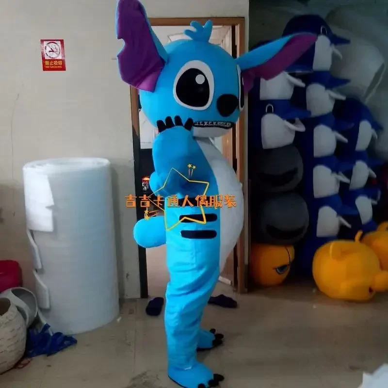 Cosplay New Blue Lilo & Stitch Mascot Advertising Event Costume Fancy Dress Party carnival Anime stage show Adult Surprise props