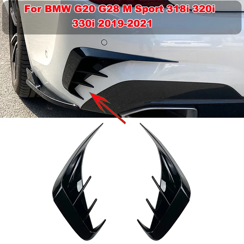 

Rear Bumper Splitter Spoiler Canard Cover Diffuser Side Sticker For BMW G20 G28 M Sport 318i 320i 330i 2019-2021 Car Accessories