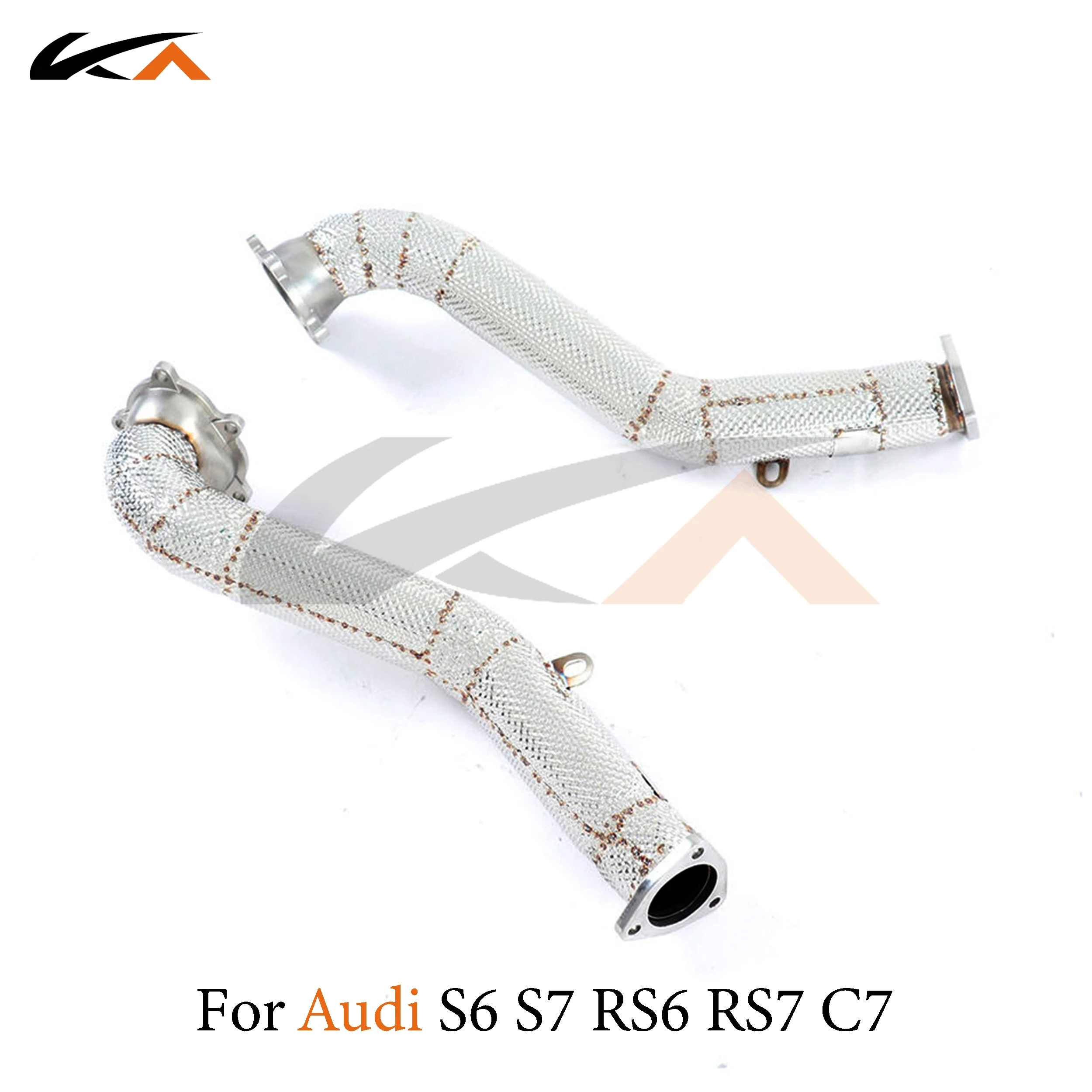 

KA Tuning exhaust system parts headers stainless downpipe for Audi S6 S7 S8 RS6 RS7 C7 4.0T axle pipe catalysis heat shield