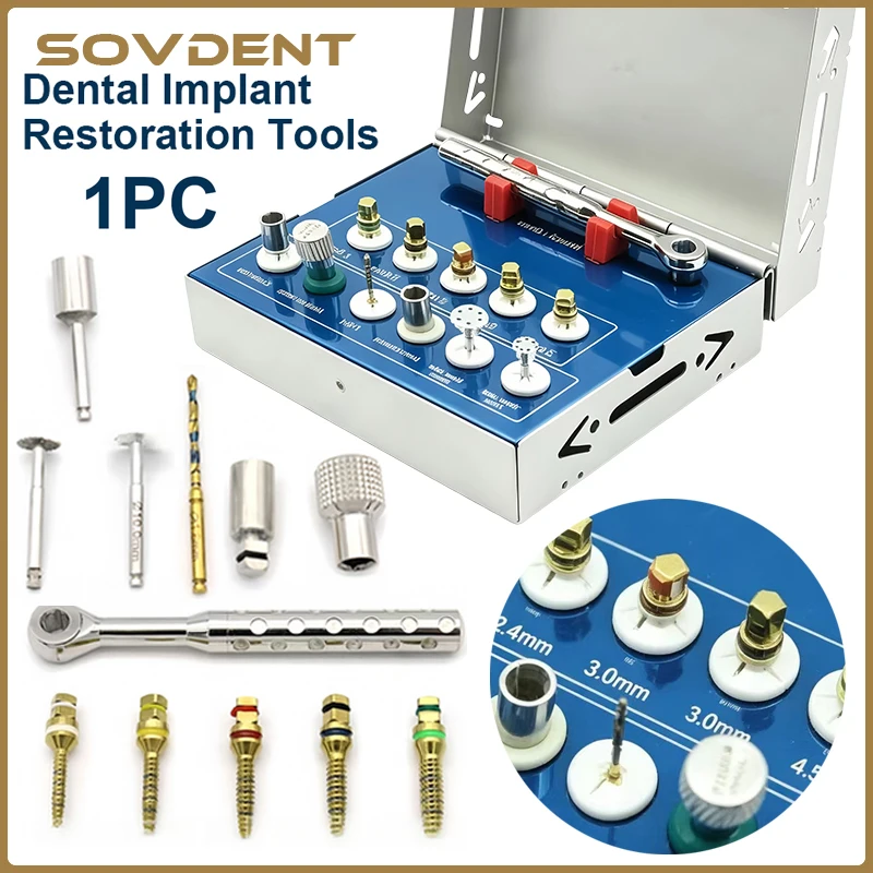 1Set Dentistry Bone Expander Kit Dental Bone Implant Grafting Tissue Punch Trephine Saw Disk Tools Dental Restoration Materials