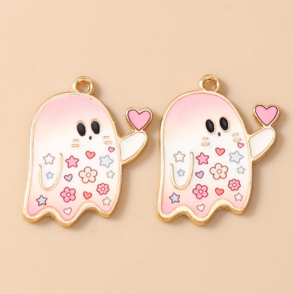 Tusember 20 Stück Geister-Anhänger, niedliche Kawaii-Halloween-Geister-Charms für Halsketten, Ohrringe, Armbänder, Halloween-Schmuckherstellung, Geschenke – Detail 14