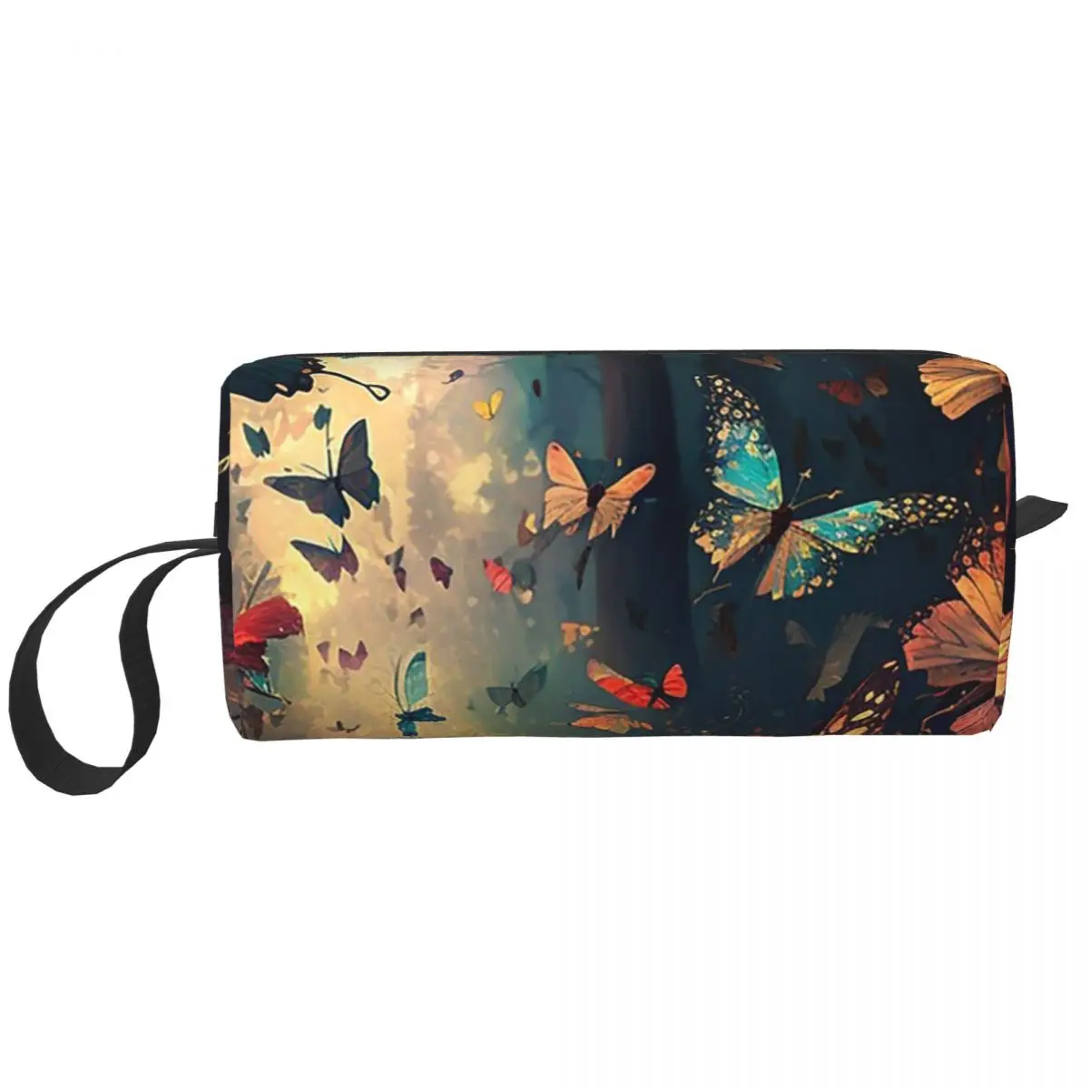Vibrant Butterfly In Forest Pencil Case for Studen School Pen Box Pencil Bag Stationery Supplies Travel Women Cosmetic Bag