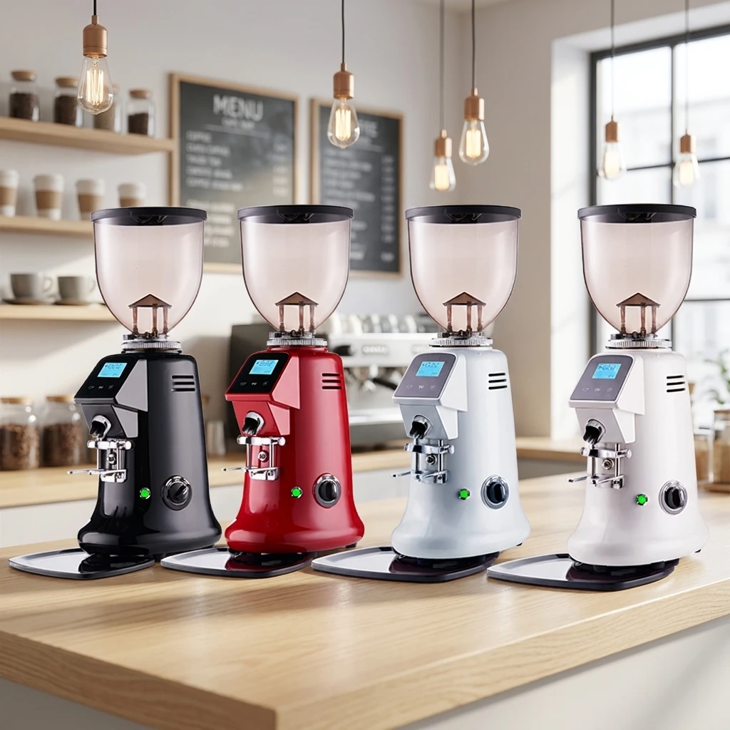 74mm Burr Fully‑automatic Commercial Espresso Coffee Grinder, Stainless Steel Coffee Mill Machine Built‑in Weight Sensor
