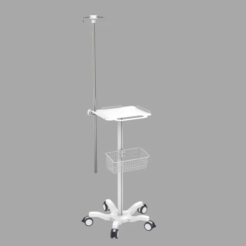 Modern Multi-Functional Hospital Patient Mobile Monitor Trolley Metal Medical Trolley With IV Pole Ultrasound/Medical Equipment