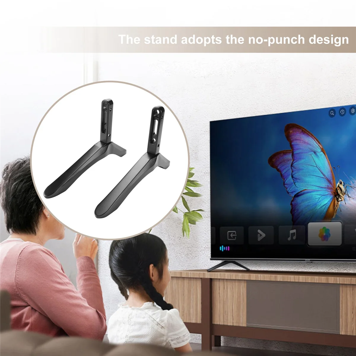 Aço TV Base para Pedestal LCD, Screen Stand, Home Universal Monitor Riser, 32 a 65 polegadas