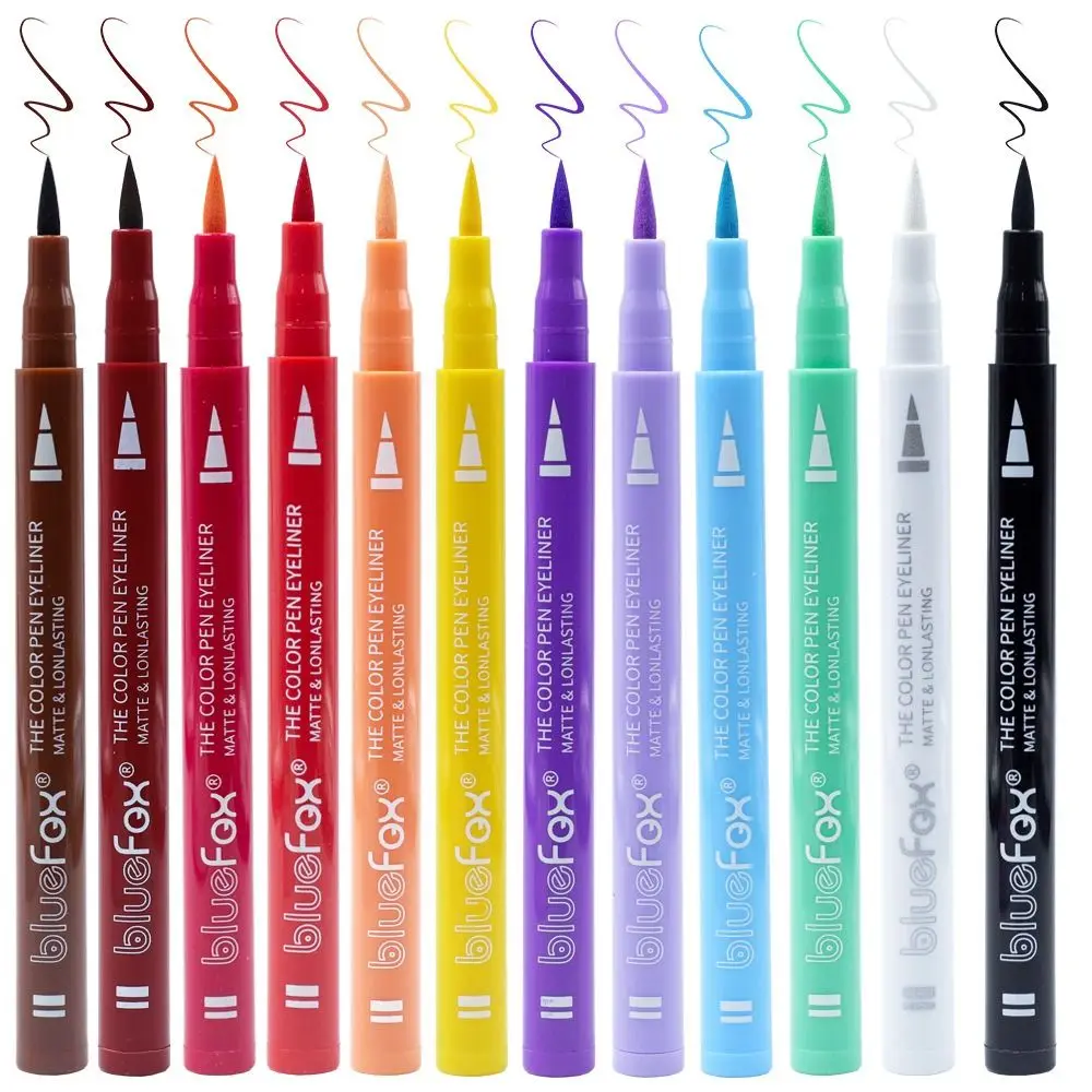 Wasserbeständiger, farbenfroher Eyeliner, langlebig, leicht zu reinigen, wasserfester flüssiger Eyeliner, hochpigmentierte Gesichtsfarbe