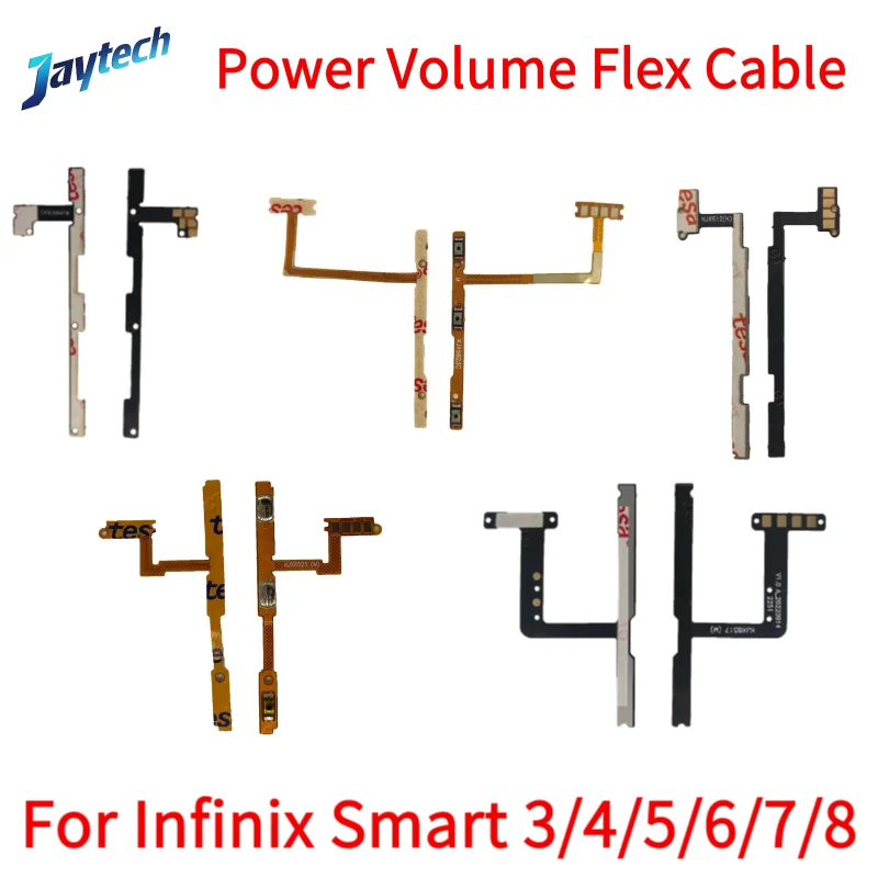 5 قطعة ل انفينيكس الذكية 3 4 5 6 7 8 HD زائد X627 X653 X657 X6823C X6516 X6517 تشغيل/إيقاف حجم مفتاح زر فليكس كابل الشريط