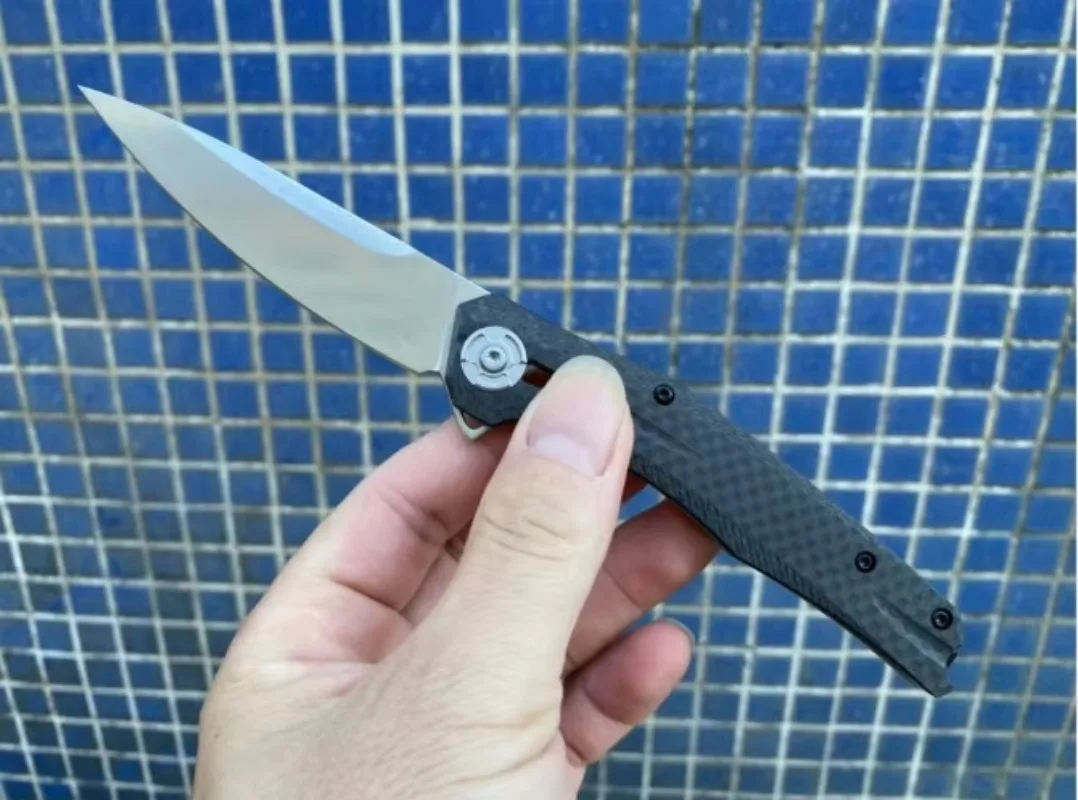 0707 Collapsible Faca D2 Blade Ceramic Bearing Carbon Fiber+Titanium Handle Outdoor EDC Survival Tool Knives