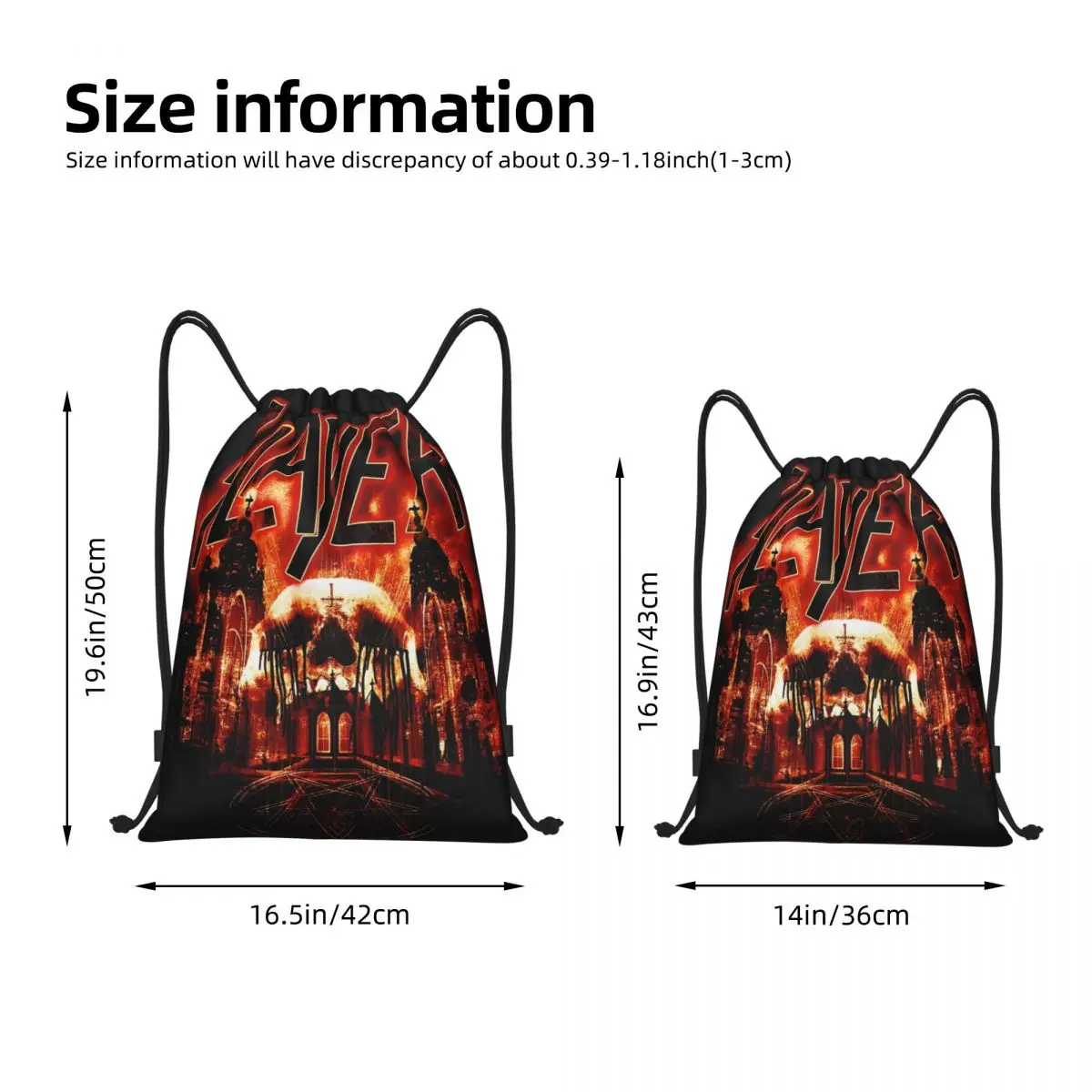 Slayers Not Of This God Drawstring Backpack Sports Gym Bag Music Band String Sackpack for Hiking