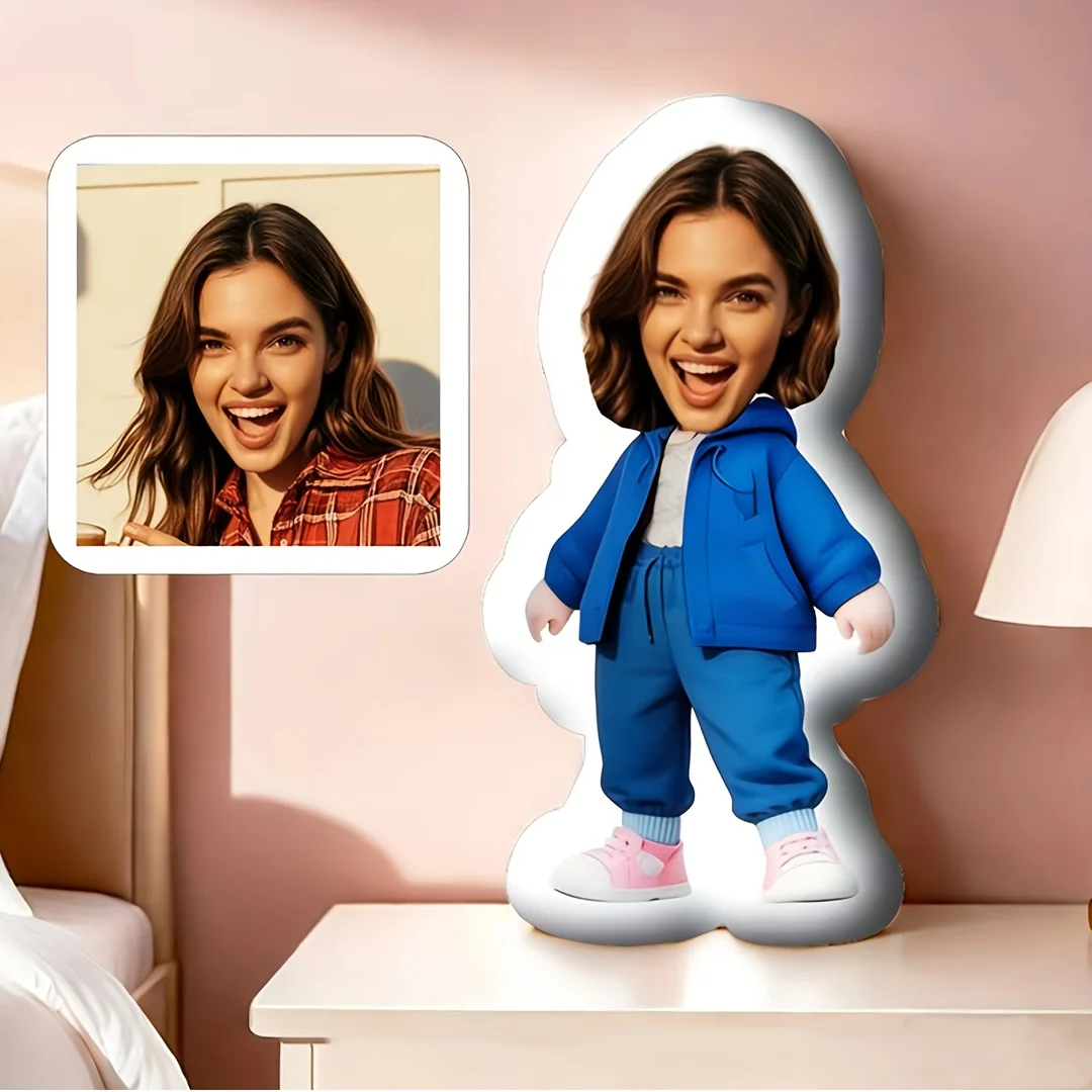 A Customized Youthful And Beautiful Photo Pillow - Creative Photo Customized Human-Shaped Pillow, a Must-Have Gift for Valentine
