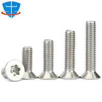 5/100pcs ISO14581 Torx Countersunk Head Screw M1.4 M1.6 M2 M3 M4 M5 M6 M8 M10 M12 304 Stainless Steel Six-Lobe Flat Head Bolts