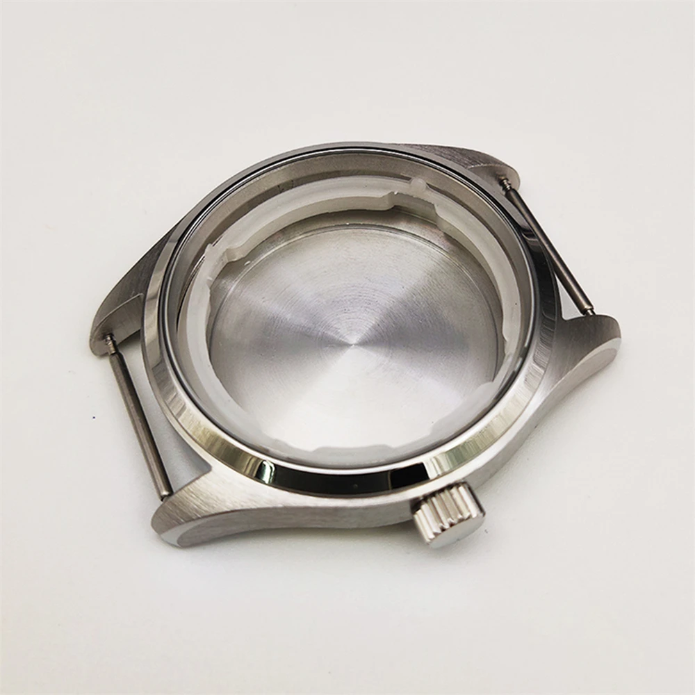 Modify 40MM Steel Case with Sealed Ring 5Bar Mineral Glass For NH35/ NH36/ 4R Mechanical Movement Replacement Pilot Watch Shell