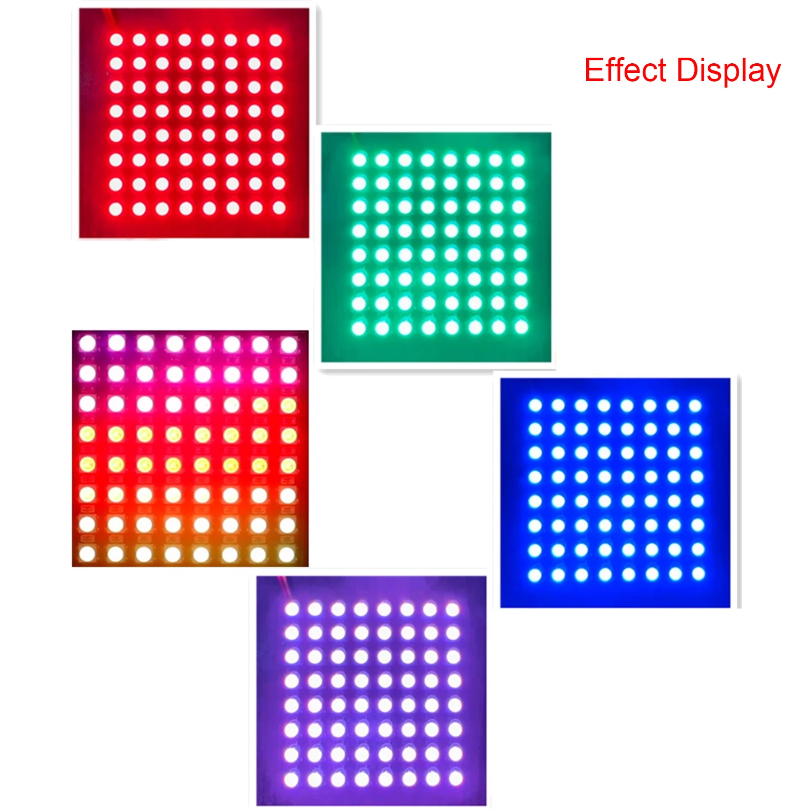 64Bit RGB LED  Light Development Board 8*8 WS2812B Dot Matrix Display Screen Programmable Module 5V