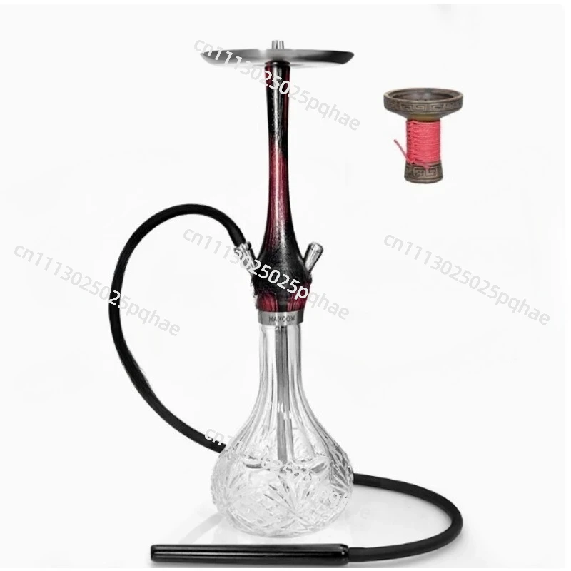 65cm for Wookah Russian Shisha Hookah, 304 Stainless Steel Complete Hookah Smoking Kit with Glass Bottle