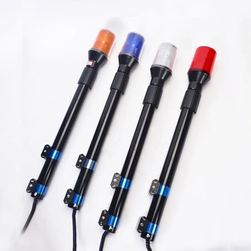 

Уличный патрульный электрический мотоциклетный задний фонарь-балка LED, 12В, с длинной штангой, красно-синий, мигающий предупреждающий свет