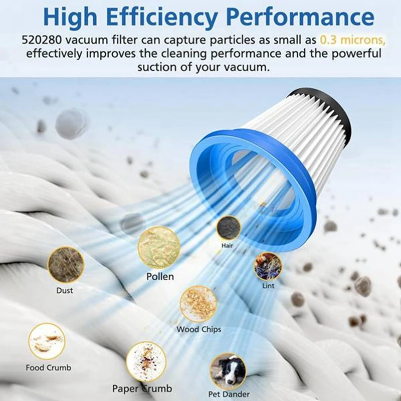 ชุดตลับกรองสูญญากาศ 6 ชิ้นสําหรับ Kenmore 520280   DS1030 DS1020 อุปกรณ์เสริมเครื่องดูดฝุ่นอะไหล่