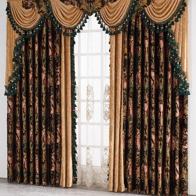 European American High-grade Jacquard Court Luxury Luxury Atmosphere Villa Curtains For Living Room Bedroom Dining Custom Size