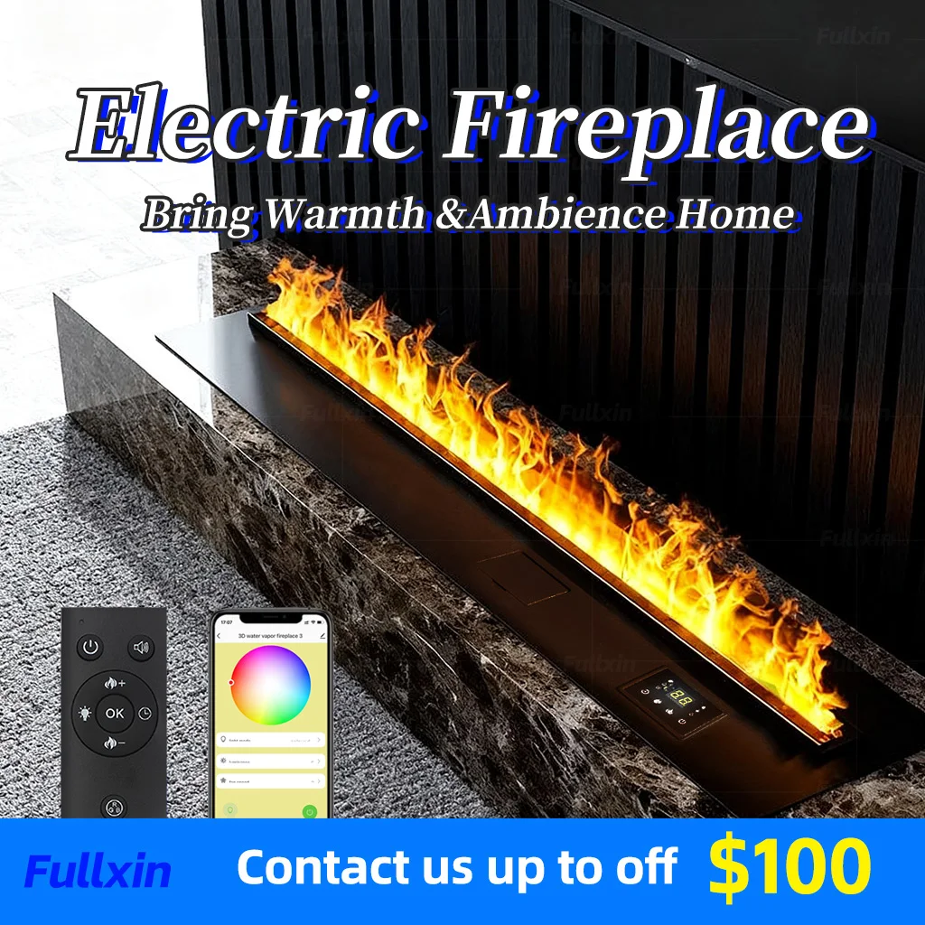 

Remote Control APP Fireplace Water Electric 3D Mist Fireplace Embedded Realistic Mist Flame Interior Decoration Steam Fireplace
