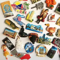 Handmade Painted Magnetic Refrigerator Stickers Switzerland Croatia Portugal Belgium Spain Tourist Souvenirs Craft Fridge Magnet