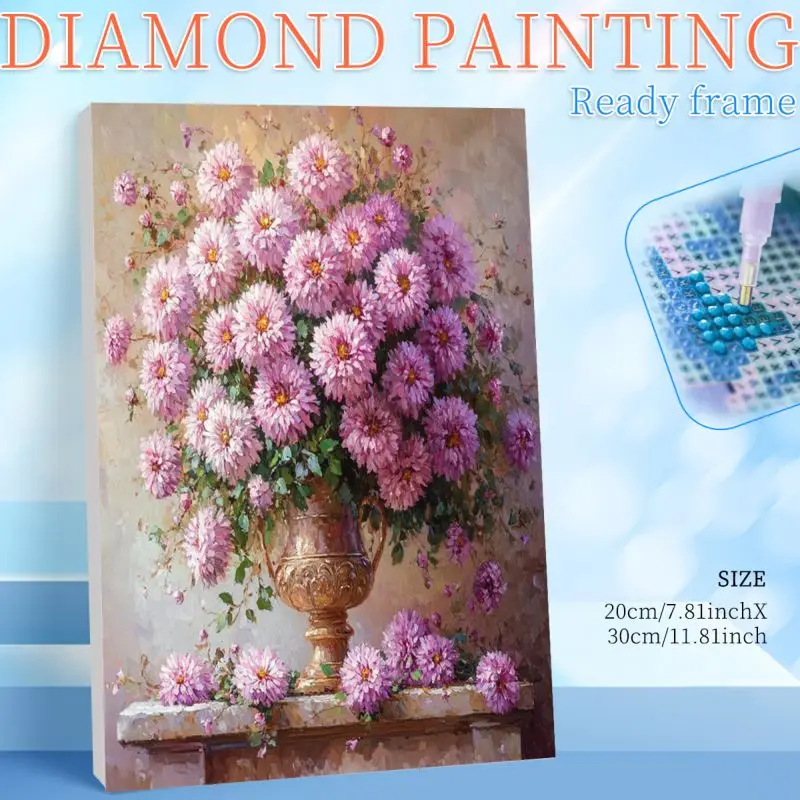

RUOPOTY Framed Vase 5d Diamond Painting Kits For Adults Home Decor Diy Gift Flower Full Round/Square Diamond Art Kit Wall Art Pi