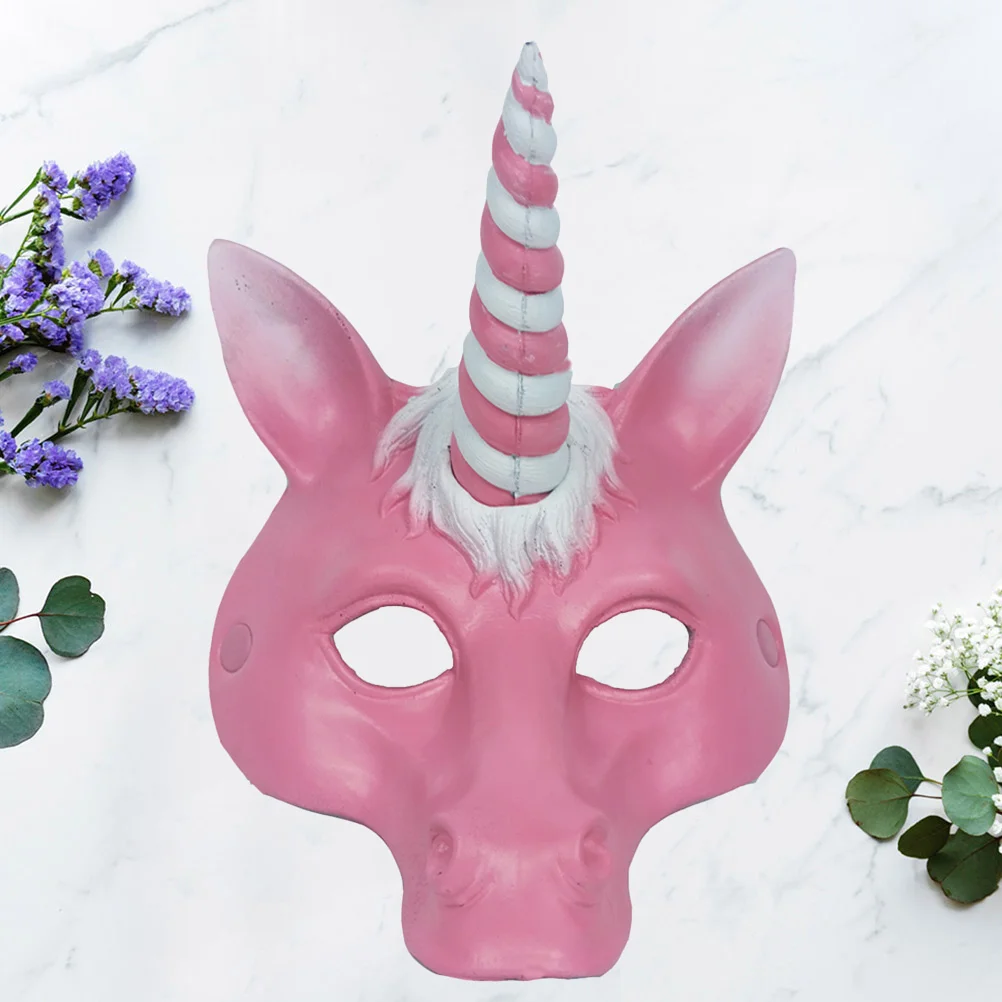 

1Pcs Unicorn Mask 3D Stereoscopic PU Foam Head Cover Halloween Cosplay Party Supplies Pink Unicorn Mask Halloween Supplies