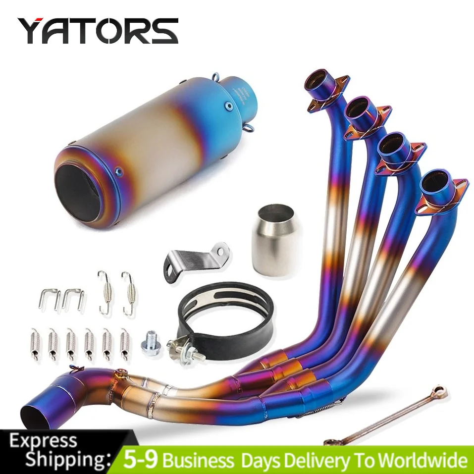 

For Yamaha YZF-R7 MT-07 14-25 Blue Bolt-on Full Exhaust Header Link Pipe Muffler Exhausts Pipes Exhaust Systems
