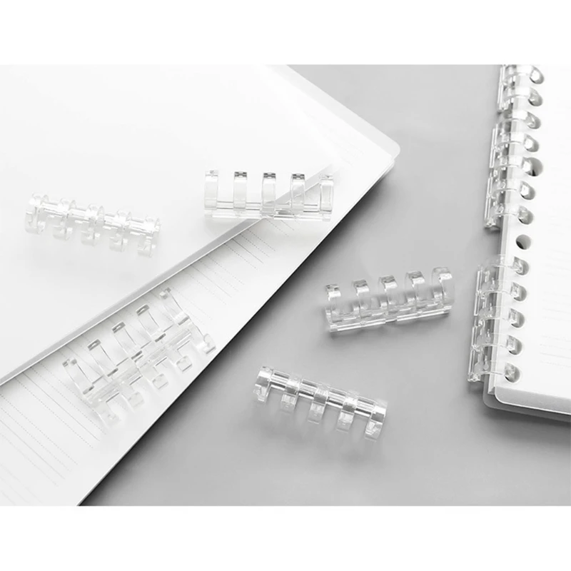 2023 nowy uniwersalny 5-pierścieniowy przezroczysty pierścień dziurkujący 5-pierścieniowy przezroczysty klips do wiązania do DIY