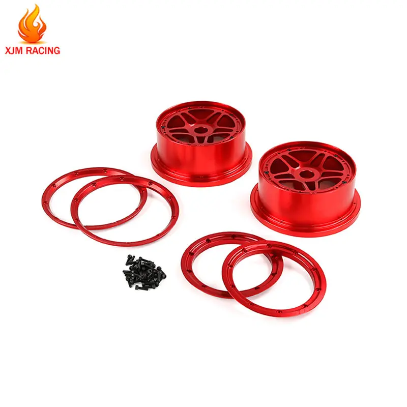 HD CNC Metal Five Star Wheel Hub with Beadlock Wheel Rim Kit for 1/5 Losi 5ive T ROFUN ROVAN LT KingmotorX2 Rc Car Racing Parts