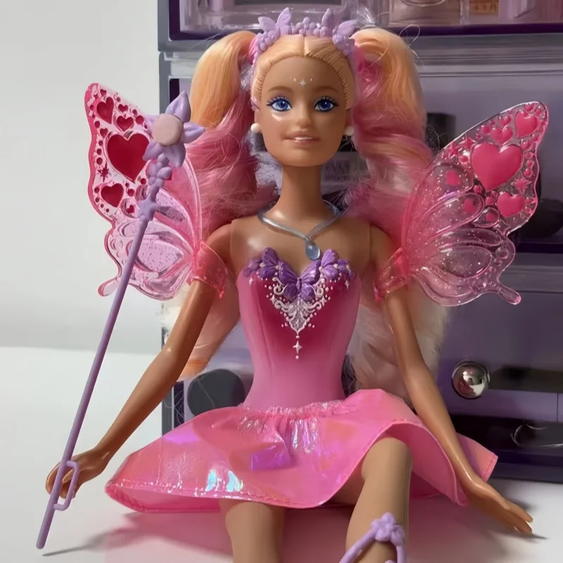 Echte Barbie-Puppe, Prinzessin, Farbwechsel, Traum, Schmetterling, Fee, Spielzeugfigur für Mädchen, niedliches Sammlerstück, Geburtstagsgeschenk, Spielzeug