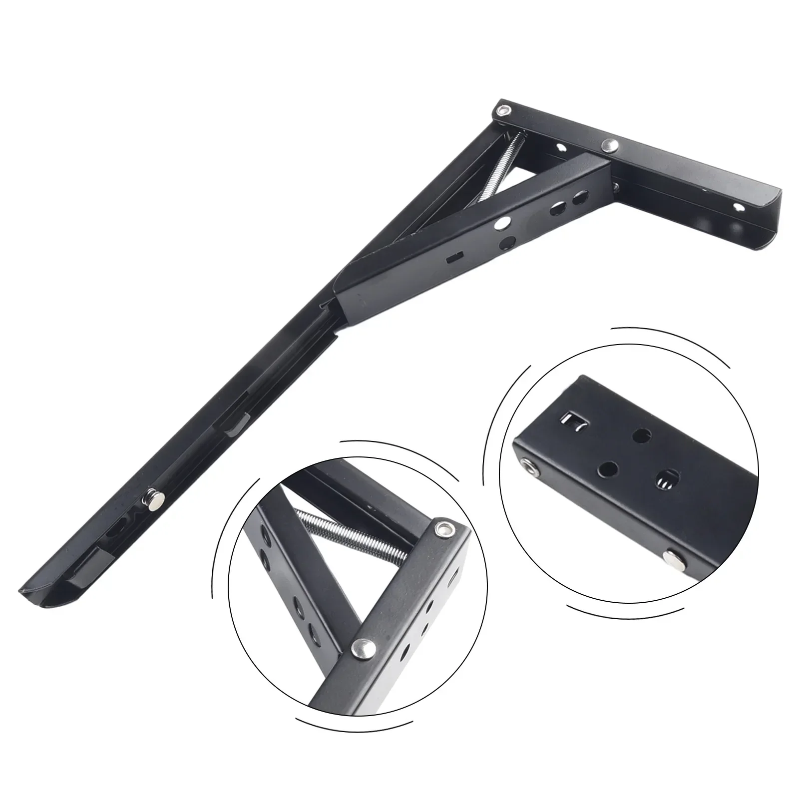 1pc Heavy Duty Metal Folding Shelf Brackets Collapsible Walls Mounted L-Table Hinges For Bench Table Hardware Parts /4/8/10/12in