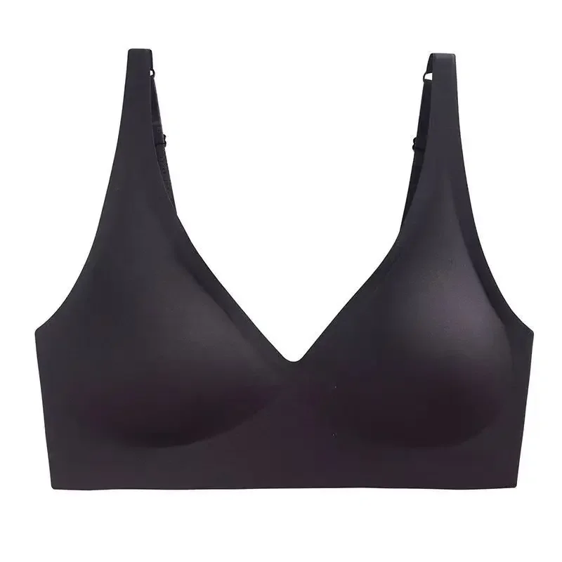 1-3PCS Women\'s Invisibles Comfort Seamless Adjustable Skinny Strap Bralette Corset Top Non-marking Wireless Underwire Bra